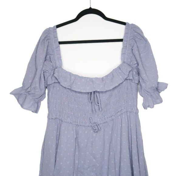 R.YIposha Womens Maxi Dress XXL 20/22 Blue Cottagecore Ruffled Peasantcore - Picture 4 of 5